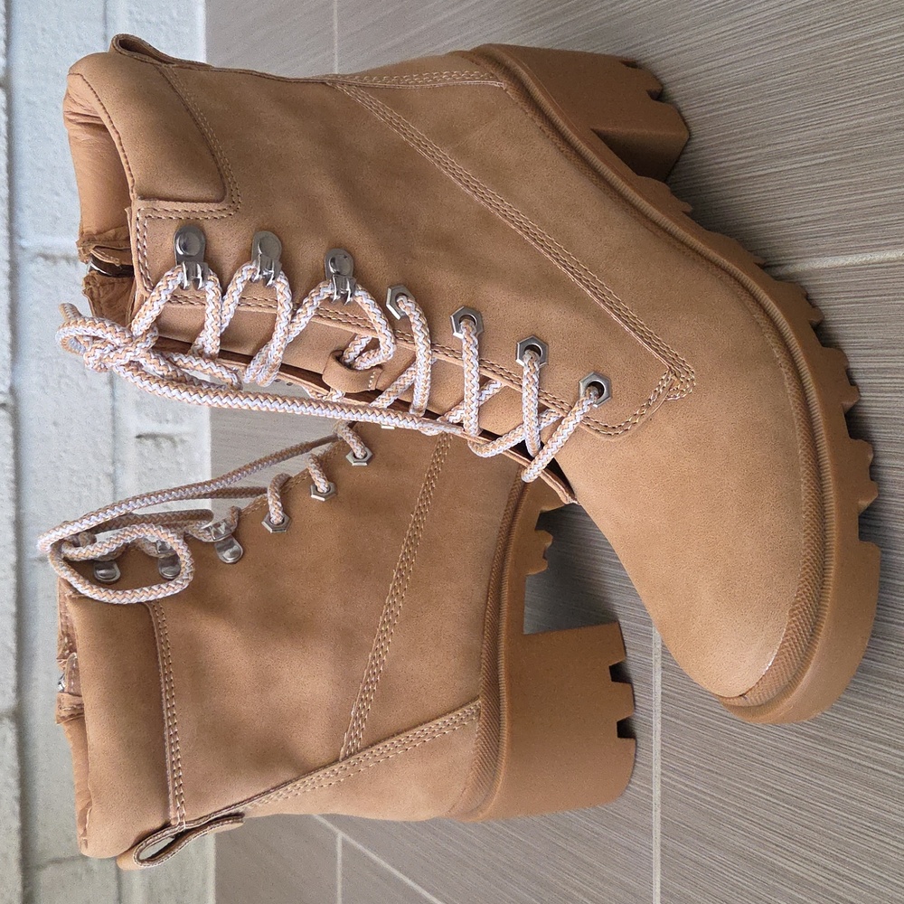 Lug Sole Heeled Combat Boots Madden Girl Dillan